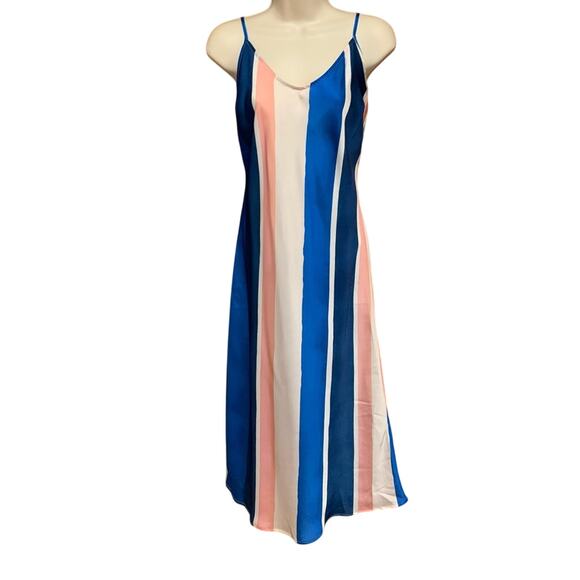 Lemlem X H&M Blue Stripe Midi Slip Dress Size S Contemporary Nautical Y2K Glam - Picture 5 of 15